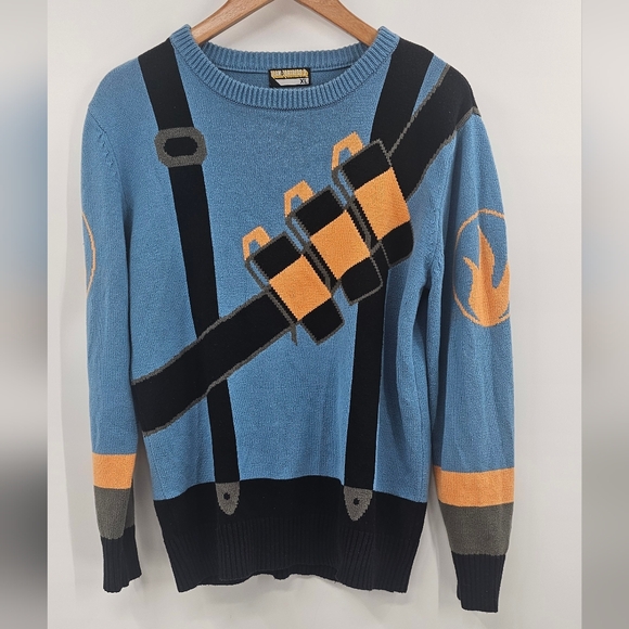 Team Fortress 2 TF2 Pyro Ugly  Sweater Blue Officially Licensed Size XL - Picture 1 of 13
